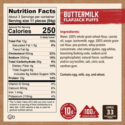Kodiak Buttermilk  Flapjack Puffs, 3 Puffs, 10 Oz - 10 oz - Image 4