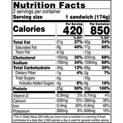 Jimmy Dean Protein Breakfast Burger Brioche Fully Cooked Frozen Sandwiches - 2 Count 12.3 Oz - 12.3 oz - Image 4