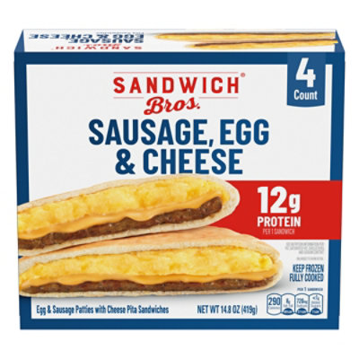 Sandwich Bros Sausage Egg And Cheese Breakfast Sandwich  14.8 Oz - 14.8 oz - Image 2