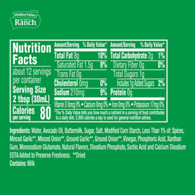 Hidden Valley Ranch Avocado 12fz - 12 fl oz - Image 5