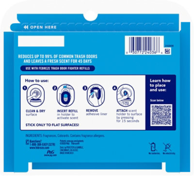 Febreze Trash Odor Fighter Starter Kit, Gain Original Scent - 1 Holder + 1 .16 Fl. Oz. Refill - 0.16 fl oz - Image 4
