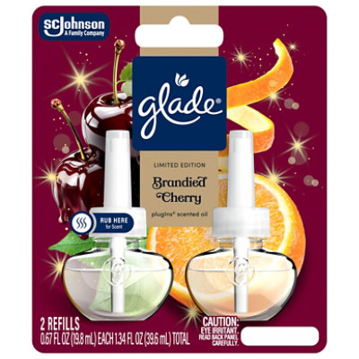 Glade Plugins Scented Oil Refills, Brandied Cherry - 2-.67 Fl. Oz. - 2-.67 FZ - Image 1