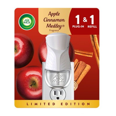 Airwick Scented Oil-base Starter Kit 1+1 Apple Cinnamon Medley 4/1ct - EA - Image 1