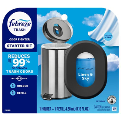 Febreze Trash Odor Fighter Starter Kit, Linen & Sky - 1 Holder + 1 .16 Fl. Oz. Refill - 0.16 fl oz - Image 2