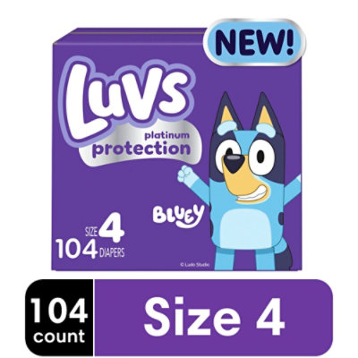 Luvs Platinum Protection Baby Diapers, Size 4, 104 Count - 104 ct - Image 1