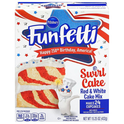 Pillsbury Funfetti Stars And Stripes Red Swirl Cake, 15.25 Oz Box - 15.25 oz - Image 2