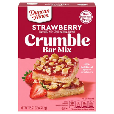 Duncan Hines Strawberry Flavored Crumble Bar Mix, 15.21 Oz. - 15.210O - Image 2