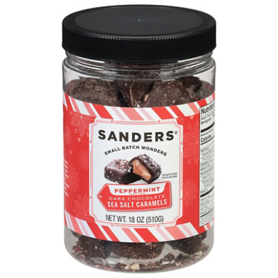 Sanders Dark Chocolate Peppermint Sea Salt Caramel Holiday Tub - 18 oz - Image 1