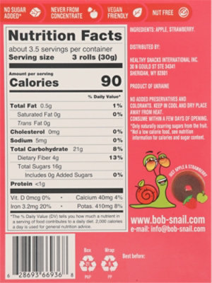 Bob Snail Fruit Rolls Appl Strwbry - 10 CT - Image 5