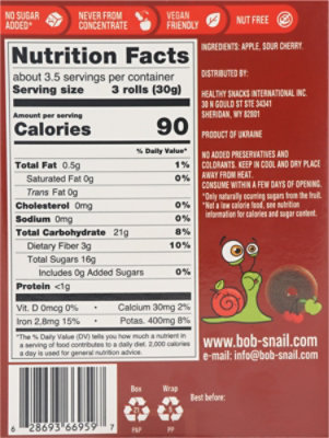 Bob Snail Roll Frut Appl Sour Chry - 10 CT - Image 5