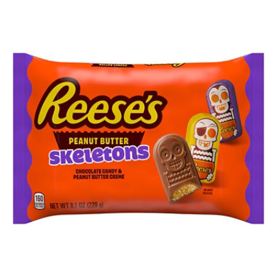 Reeses Chocolate Peanut Butter Creme Skeletons Halloween Candy Bag - 8.1 Oz - Image 1
