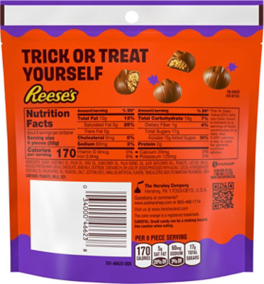 Reeses Unwrapped Chocolate Peanut Butter Creme Mini Pumpkins Halloween Candy Bag - 7 Oz - Image 6