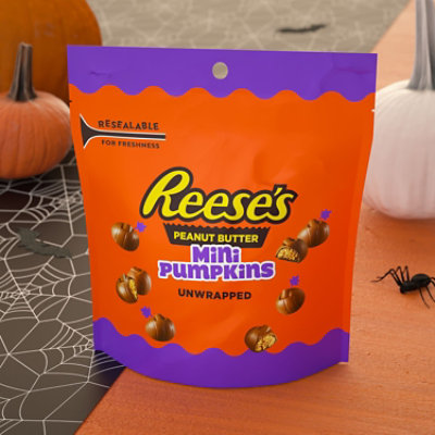 Reeses Unwrapped Chocolate Peanut Butter Creme Mini Pumpkins Halloween Candy Bag - 7 Oz - Image 4