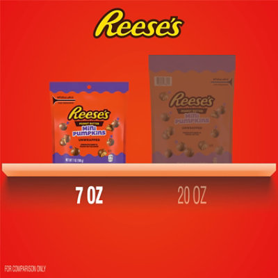 Reeses Unwrapped Chocolate Peanut Butter Creme Mini Pumpkins Halloween Candy Bag - 7 Oz - Image 5