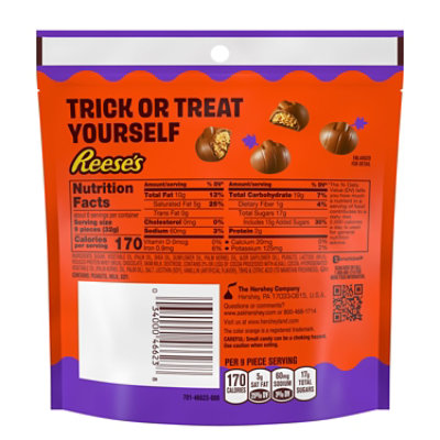 Reeses Unwrapped Chocolate Peanut Butter Creme Mini Pumpkins Halloween Candy Bag - 7 Oz - Image 2