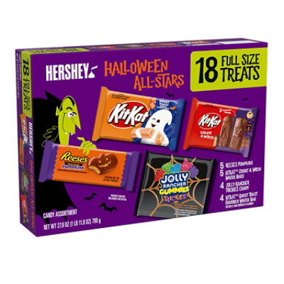 Reese’S Kit Kat And Jolly Rancher Assorted Halloween Candy Bulk Box 18 Count - 27.9 Oz - Image 1