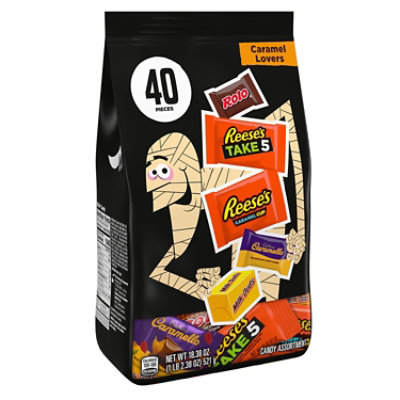 Hershey Assorted Caramel Halloween Candy Variety Bag 40 Count - 18.38 Oz - Image 1