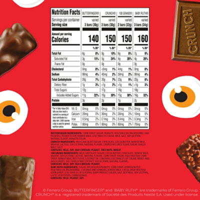 Butterfinger, CRUNCH, Baby Ruth & 100 Grand Mini/Fun Size Halloween Candy Bars, 75 Count - Image 5