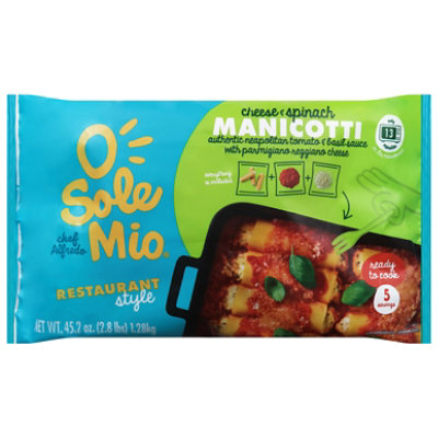 O Sole Mio Manicotti Cheese & Spinach Authentic Neapolitan Tomato & Basil Sauce - 45.2 OZ - Image 2