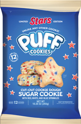 Puff Cookies Cut Out Stars Sugar Cookie Dough - 10.35 Oz - Image 1