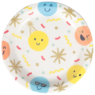 American Greetings Smiley Party Goods Shared 7 In Round Plates - EA - Image 1