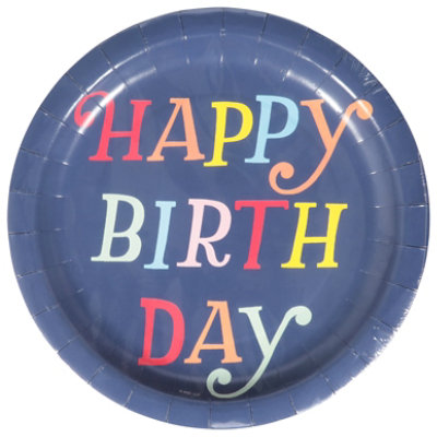American Greetings Happy Birthday Cake 9 In Round Plates - EA - Image 1