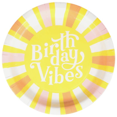 American Greetings Happy Vibes Birthday Party Goods Shared 9 In - EA - Image 2