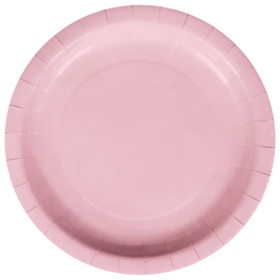 American Greetings Pink Solid 9 In Round Plates - EA - Image 2