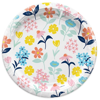 American Greetings  9 Inch  Dinner Plates Pastel Floral Design 10 Count - Each - Image 4