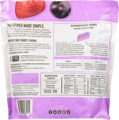 Seal The Seasons Smoothie Kit Acai Antioxidant - 24 oz - Image 6