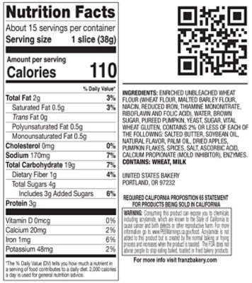 Franz Pumpkin Breakfast Bread - 20 OZ - Image 4