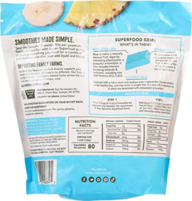 Seal The Seasons Smoothie Kit Blue Spirulina Tripical Blend - 24 oz - Image 5