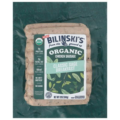 Bilinski Organic Sage Breakfast Chicken Sausage 12oz - 12 OZ - Image 1