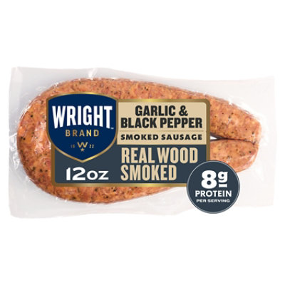 Wright Brand Real Wood Smoked Garlic & Black Pepper Sausage Rope - 12 Oz - Image 1