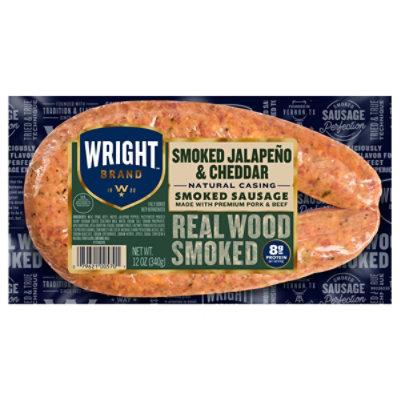 Wright Brand Bacon Jalapeno Sharp Cheddar Smoked Sausage 12 Oz - 12 OZ - Image 1