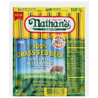 Nathan's Grass Fed Uncured Beef Franks - 10 Oz - Image 2