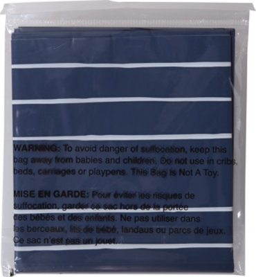 American Greetings Plastic Tablecover Navy with White Striped Border - Each - Image 4