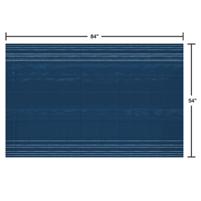 American Greetings Plastic Tablecover Navy with White Striped Border - Each - Image 2