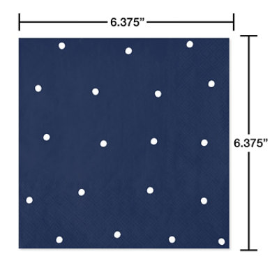 American Greetings  Lunch Napkins Navy with White Polka Dots Design 20 Count - Each - Image 3