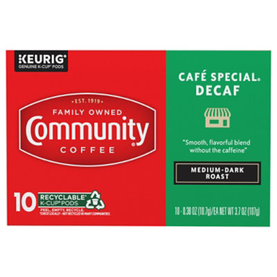 Community Coffee Cafe Special Decaf Medium-dark Roast Keurig K-cup Pods 10ct - 10 CT - Image 2