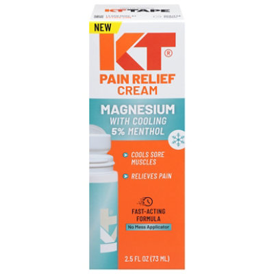Kt Tape Magnesium + Menthol Cream Roll On 2.5oz - 2.5 FZ - Image 1