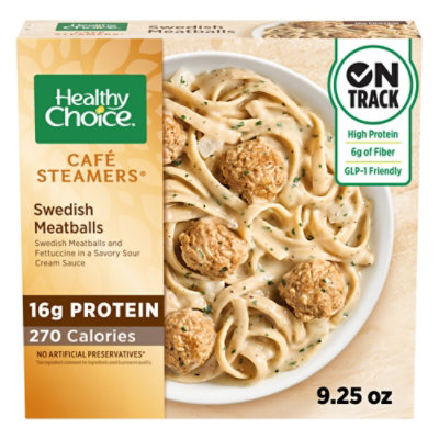 Healthy Choice Cafe Steamers Swedish Meatballs, Frozen Meal, 9.25 Oz - 9.25 OZ - Image 1