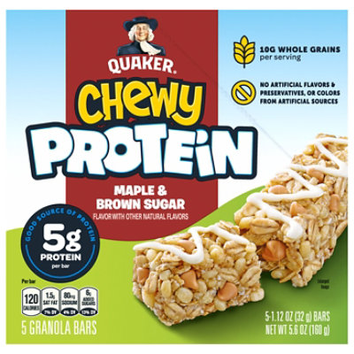 Quaker Chewy Protein Granola Bars Maple & Brown Sugar, 1.12 Oz X 5 - 5 ct - Image 2