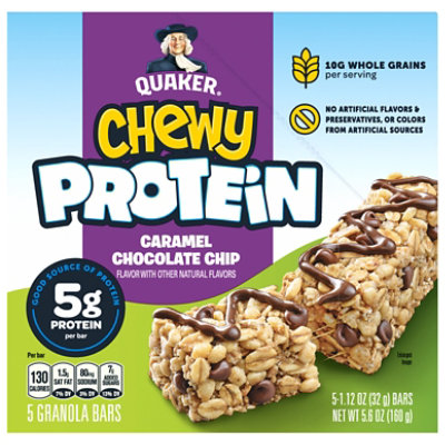 Quaker Chewy Protein Granola Bars Carame - 5 ct - Image 2