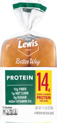 Lewis Bake Shop Better Way Protein Hot Dog Buns - 7.5 oz - Image 1