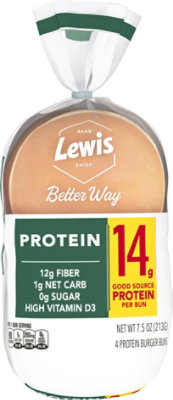 Lewis Bake Shop Way Better Protein Burger Buns - 10 oz - Image 1