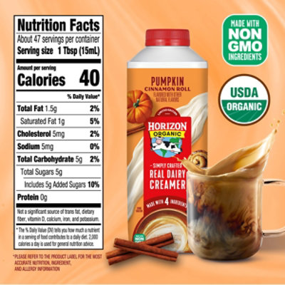 Horizon Organic Real Dairy Pumpkin Cinnamon Roll Coffee Creamer - 24 Fl. Oz. - Image 4
