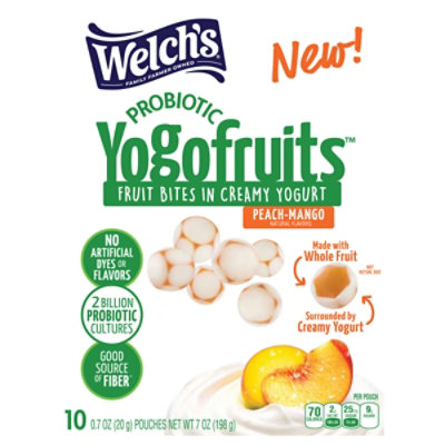 Welch's Yogofruits Probiotic Peach / Mango - 10 ea - Image 1