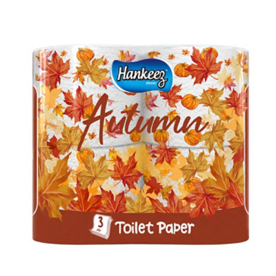 Hankeez Autumn Printed Toilet Paper, Printed Full Sheet, 4 Rolls - 4 RL - Image 2