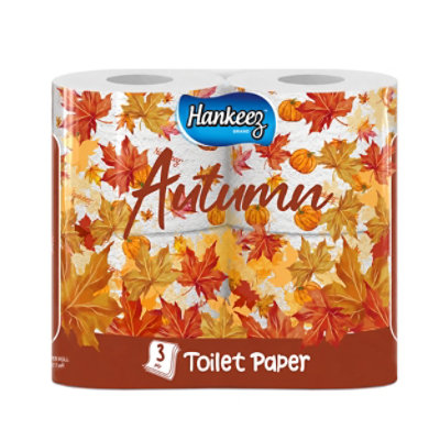 Hankeez Autumn Printed Toilet Paper, Printed Full Sheet, 4 Rolls - 4 RL - Image 1
